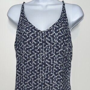 NWT Sophisticated Boho Summer-vibe Banana Republic Tank Top Blue/White Women's M